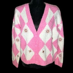 Forever 21 - Celestial Stars/Sun/Moon Cardigan Sweater - Size M/L